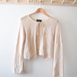 Vintage knit cream cotton cardigan